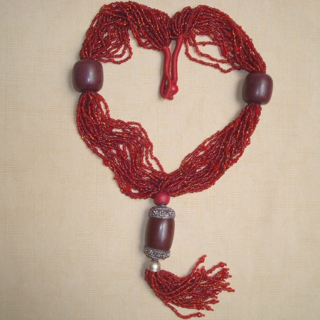 Multi Strand Red Necklace Multi Strand Red Necklace