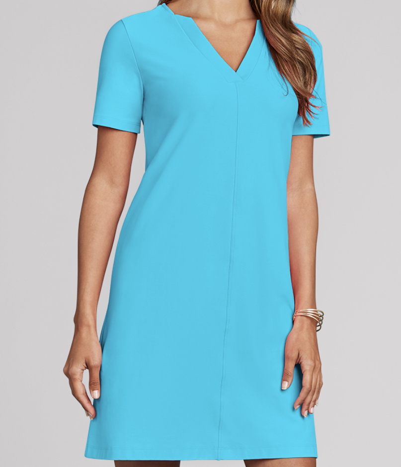 JudyP Paige Tee Shirt Dress - Eternally Turq